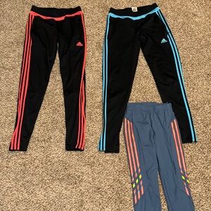 Bundle set of 3 Adidas warm up pants/jogging/fitness/yoga small